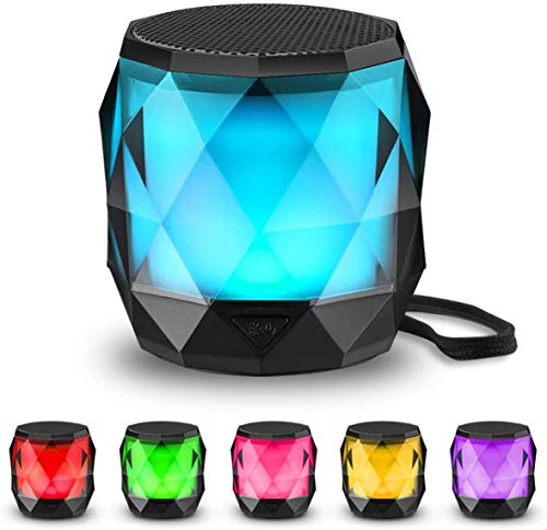 LFS Portable Mini Bluetooth Speaker with 7 Color Lights, TWS Stereo Pairing | Wireless Waterproof Speaker Magnetic, 8 Hours Playtime, Built-in microphone, Small Speaker for Shower, Home, Outdoor, Travel
