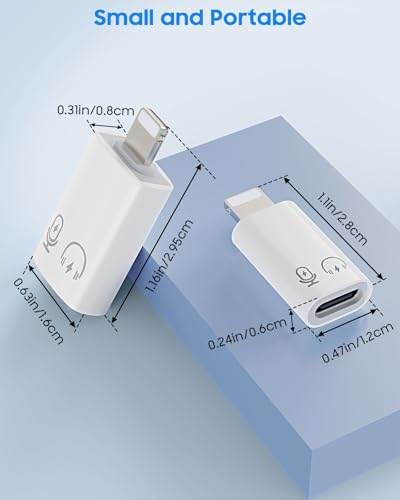 MoKo for DJI Mic Mini USB C to Lightning Adapter, Lightning to USB-A Adapter Compatible with iPhone 14/13/12/11/Wireless Microphone Receiver, Support Charging, Data Transfer, Earpods | Compatible with iPhone 14/13/12/11/Wireless Microphone Receiver, Suppo