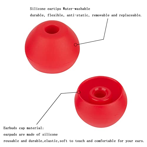 Replacement Ear Tips Compatible with Powerbeats Pro Beats Wireless Earphone Headphones - Silicone Rubber Eartips - Red - 4 Pairs - color: Red