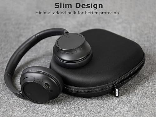 Ginsco Universal Headphone Case Compatible with JBL Tune 510BT 720BT, Sony WH-CH 720N/WH-CH520, with Sony/JBL/Soundcore Life Q20i Q30/BERIBES/TOZO/KVIDIO etc Wireless Headphones (Satin Black) - color: Satin Black