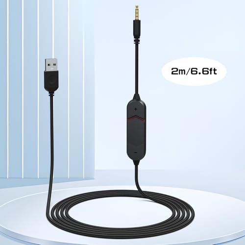 USB Sound Card Replacement for Alienware Gaming Headset, USB to 3.5mm Audio Cable Extension Cord with Mute & Volume Control for Alienware AW720H AW310H AW510H 988 Dell Gaming Headset to PC PS4 PS5 Mac
