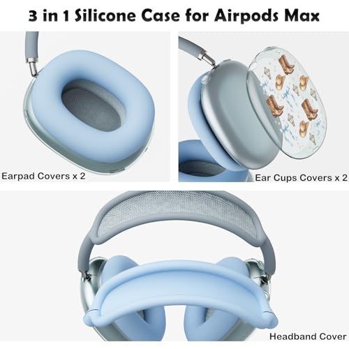 for AirPods Max Headphones Western Ear Covers for AirPods Max 2 - color: Cowboy D/Blue