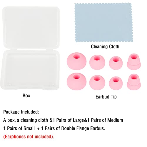 4 Pairs Silicone Earbud Tips Replacement Earbuds Cap Ear Tips Compatible with Powerbeats 1/2/3 Wireless Beats by Dre Headphones,(Pink) - color: Pink