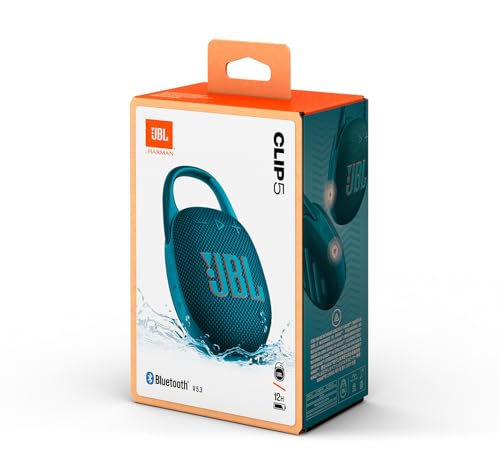 JBL Clip 5 Bluetooth Speaker and divvi! Protective Case - Blue - color: Blue