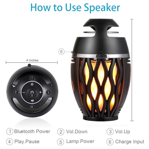 Gifts for Men Women, Bluetooth Speakers Outdoor with Flame Lights, Birthday Gifts for Him/Dad/Husband, Bluetooth 5.3 Wireless Speakers Base, Gift for Mom/wife, Cool Gadget for Patio Garden Yard Party