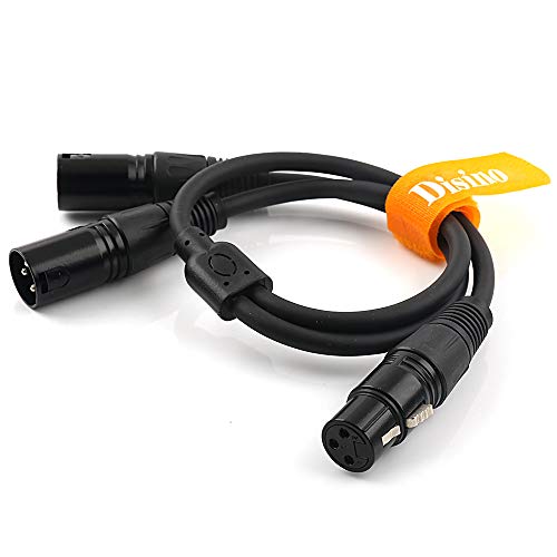 XLR Splitter Cable, 1 Female to 2 Male Patch Microphone Cable XLR Y Splitter Cable Balanced Splitter Cord (3 Pin Male to 1 Female)- 5 Feet - size: 5 Feet