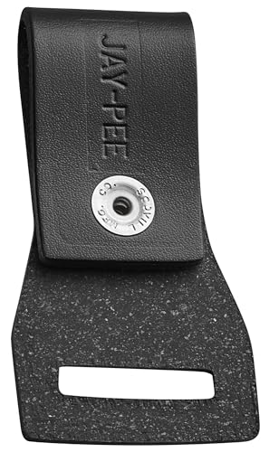JAY-PEE Two-Way Radio Microphone Holder Epaulet Shoulder Leather Mic Clip | Slot for First Responder Uniforms. Chrome Snap. Cases. From JAY-PEE - color: chrome