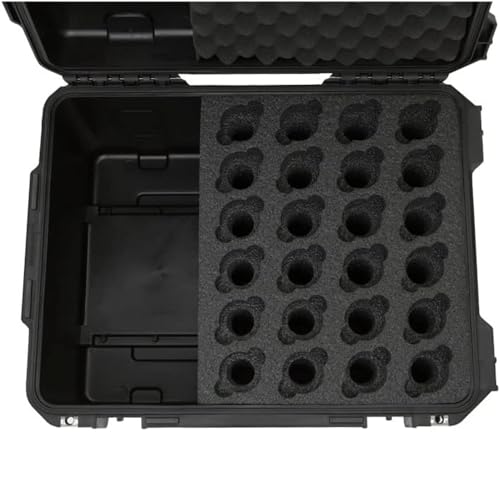 SKB Injection Molded Case w/Foam for (24) Mics w/storage compartment and wheels - size: 24 Mic
