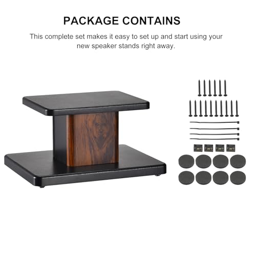 MECCANIXITY 우드 스피커 스탠드, 2팩 15cm(5.9인치) 범용 스피커 스탠드 할로우 스탠드, 홈 시어터 시네마용 향상된 오디오 청취 - size: 5.9 Inch