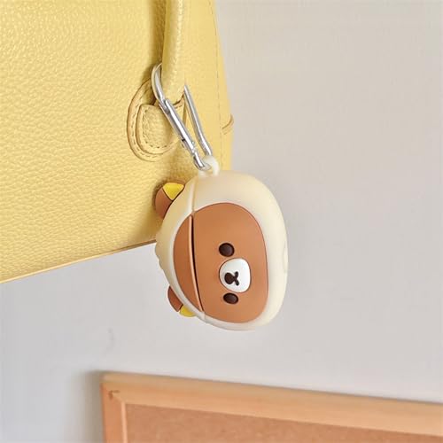 Wireless Charging Earphone Case Compatible with Airpods 4, Cute Kawaii Bear Design Soft Silicone Full Body Protective Skin Cover, Kids Girls Women Cartoon Earbuds Accessories - color: Bear, size: Airpods 4