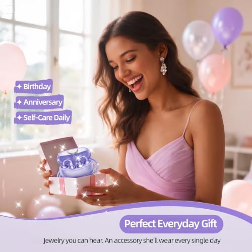 Clip-On Earbuds Bluetooth 6.0 Open Ear Headphones, 6H Playtime Wireless Ear Buds for Women Small Ears, Lightweight Clip for Glasses & Running, IPX7 Waterproof,Purple - color: Purple