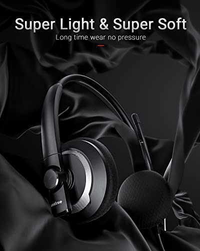 awatrue Wired Headset with Microphone for PC Laptop - 3.5mm Jack On Ear Headphones with Noise Cancelling Microphone for Boom Skype Webinars, in-line Control,Comfortable - color: Black, style: 3.5mm computer headset