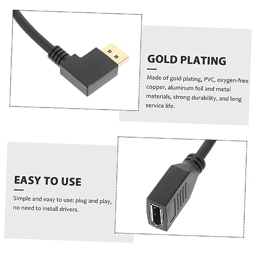 Toyvian Extension Cable Male to Female Hd Right-angle Adapter for Gaming Monitor Easy Installation Stable Transmission and Versatile Use Offices and Studios