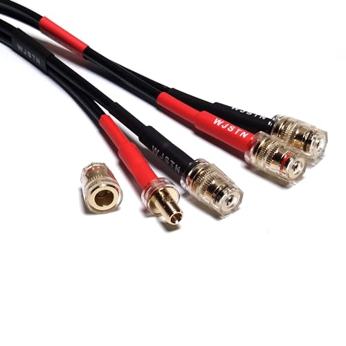 WJSTN Speaker Cable Extension with Right Angle Banana Plugs, 12 AWG, Banana Jack Connectors, Male to Female 4mm Banana Plugs Multifunctional Adapters, 2Pack (3Feet) - size: 3Feet