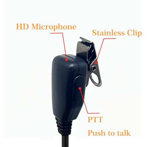 Covert Air Acoustic Tube Earpiece with Mic for Baofeng UV-5R Two Way Radio, Surveillance Headset and PTT Compatible with Walkie Talkies Brands Baofeng,Kenwood, Pxton, Wouxun,Puxing (1 Pack-Black) - style: Baofeng-Kenwood- 1 Pack(Black)