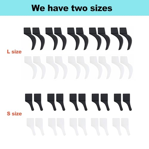 Glasses Ear Grips for Rayban Meta & Thick Temples - Anti-Slip Silicone Eye Glasses Ear Grippers, Eyeglass Grip Sleeve Retainer, Sunglass Holders Cushions Hooks, Accessories - 10 Pairs White - color: 10 Pairs White