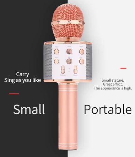 Wireless Bluetooth Karaoke Microphone Portable Handheld Mic Speaker 3-in-1 for All Smartphones Gifts