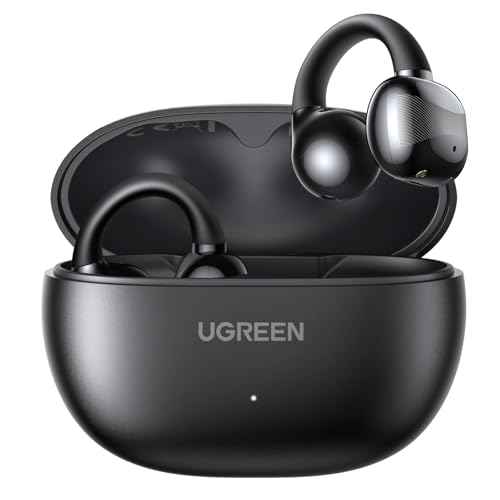 UGREEN HiTune S3 Open Ear Earbuds, Bluetooth 5.4, Clip on Earbuds, Black | Lightweight, Comfort, Wireless Headphones ENC Clear Calls, 30H Playtime, IPX5 Waterproof, for Driving Running Workout Cycling - color: Black