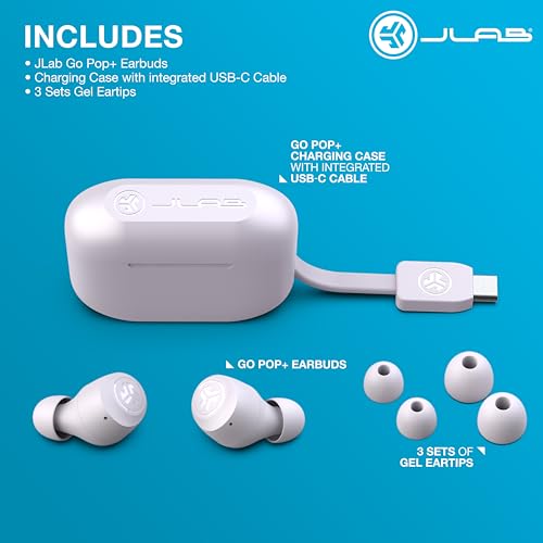 JLab Go Air Pop+ True Wireless Bluetooth Earbuds, in Ear Headphones with Microphone, 35H Playtime, USB-C Charging Case, Dual Connect, EQ3 Sound, Lilac | Bluetooth Earbuds, In Ear Wireless with Microphone, Charging Box, JLab App, Dual Connection, EQ3 Sound