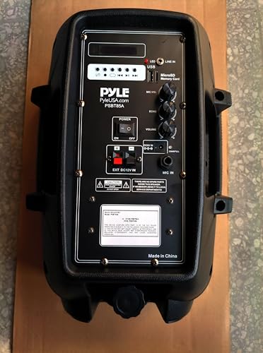 Pyle 800W Portable Bluetooth PA Speaker - 8’’ Subwoofer, LED Battery Indicator Lights w/ Built-in Rechargeable Battery, MP3/USB/SD Card Reader, and UHF Wireless Microphone - Pyle PSBT85A,Black - size: 8 inch