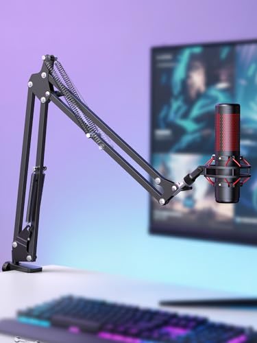 InnoGear 마이크 암, 업그레이드된 마이크 암 마이크 스탠드 붐 서스펜션 스탠드, 1cm(3/8 인치)에서 1.6cm(5/8 인치) 나사 어댑터 클립, 블루 Yeti Snowball, HyperX QuadCast, Yeti x 및 기타 마이크용, 미디엄 | 책상 마운트, 데스크탑 스탠드, 조절 가능한 범위, 완전히 회전, 컴팩트하게 접힘, 게임, 스트리밍 또는 녹화용 - color: 블랙., style: 표준 마이크 암
