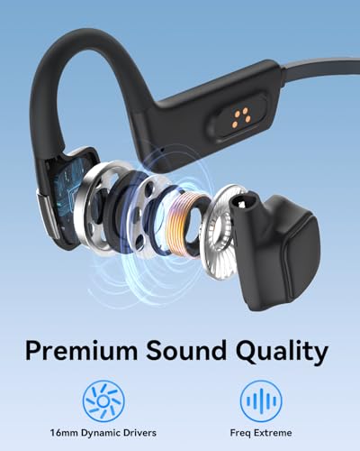 MONODEAL Bone Conduction Headphones Swimming Headphones, IP68 Waterproof | Bluetooth 5.4, Built-in 32GB MP3 Memory, Open Earphones Underwater Earbuds for Swimming Running Cycling