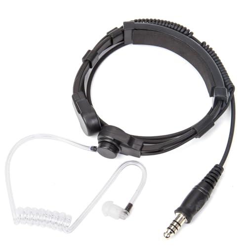 Throat Mic Tactical Earpiece U94X PTT 2 Pin TK Jack 7.0mm Plug Push to Talk Headset for Baofeng UV5R BF-F8HP UV-17 BF888S Quansheng UV-K58 UV-K6 Walkie Talkie for Kenwood TYT