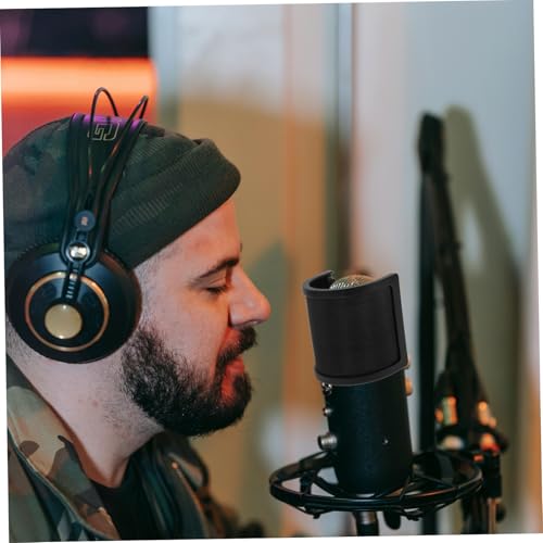 VICASKY Dual Layer Microphone Windscreen Shield U-Shaped Filter for Enhanced Sound Isolation and Noise Reduction Podcasts and Streaming Sessions