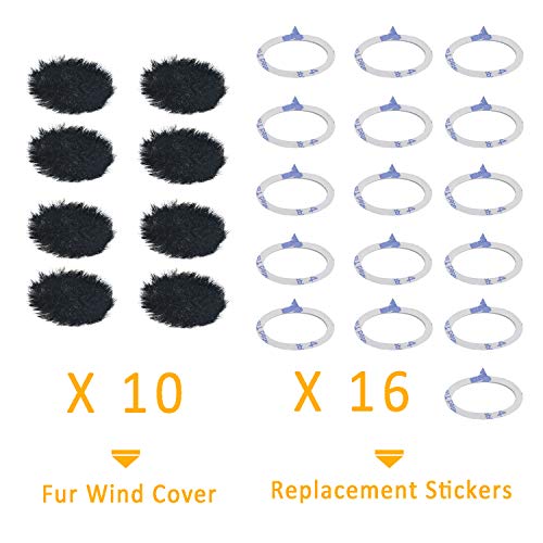 SUNMON Camera Mic Windscreen Dead Cat, Furry Camera Wind Muff Wind Cover for Canon G7X Mark II,Sony,Samsung,etc DSLR Mic Outdoor Windshield (8 Pack) - color: Camera Windscreen 2.4 CM