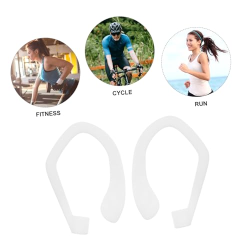 HOMSFOU 1pair Silicone Ear Hooks for Earbuds Slip Design for Running and Gym Comfortable Retention Compatible