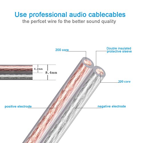 2 Pack Pin Type Plug to Pin Type Plug Speaker Cable,Audiophile 14 AWG OFC Speaker Wire (2M(6.6FT), 2 pin to 2 pin) - size: 2M(6.6FT), style: 2 pin to 2 pin