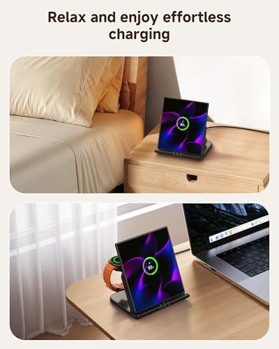 3 in 1 Wireless Charger Stand for Samsung Galaxy Z Fold 8/Z Fold 8 Ultra | Charging Station for Samsung Galaxy Z Fold 7/6/5/4/3, Galaxy Watch 8/8 Classic/Ultra/7/6/5/4, Galaxy Buds, SwanScout 705S