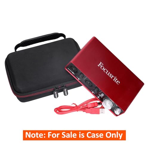 LTGEM Case for Focusrite Scarlett 2i2/Solo 4th Gen USB Audio Interface | Hard EVA Shell, Water-Resistant, Shock Protection, Scratch-Resistant Interior, Portable Travel Storage Case Only