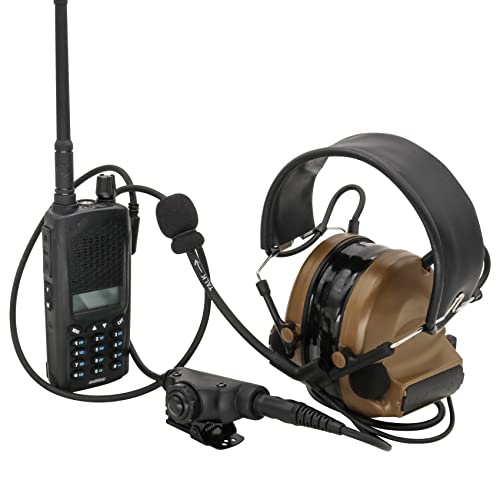 HEARFALCOM Tactical Headset Adapter U94 V2 PTT Push to Talk Adapter with Standard 7.00mm Jack Compatible with Civilian Version Tactical Headphones (Black) - color: BK 1