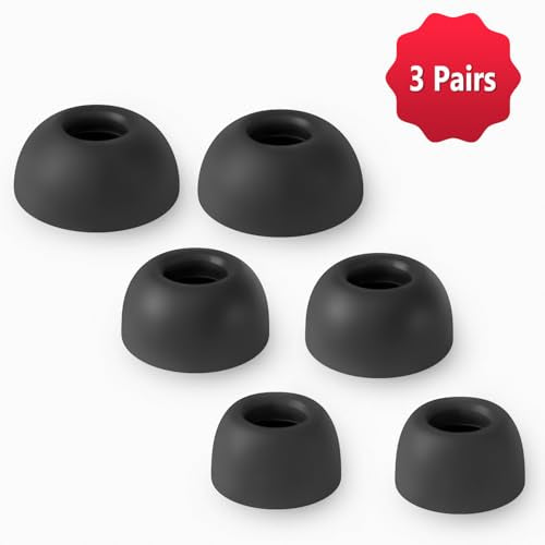 Geiomoo Soft Silicone Eartips for JBL Tune Buds 2 Ear Tips, Replacement Eartips Earbuds Earpads (Black,S/M/L)