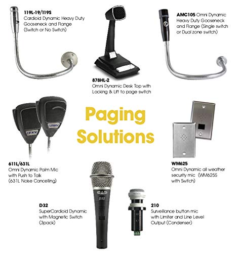 Astatic by CAD Audio WM625S Wall‑Mounted Omni Dynamic Mic - style: With Push-to-Talk Switch