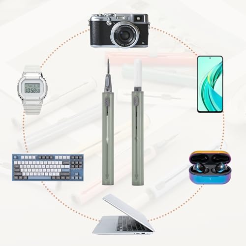 4PCS Earphone Cleaner Kit - Ultra Portable Multi-Function Cleaner Kit Soft Brush for Bluetooth Earphones Case Cleaning Tools, Gray - color: Gray