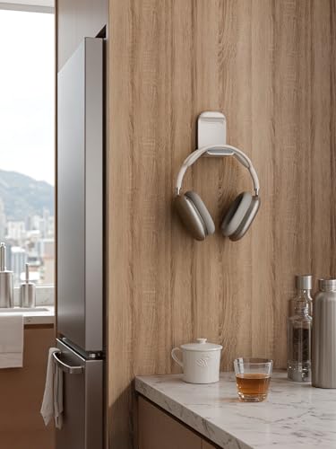 MAMUVIMO Headphone Stand, Headset Stand Foldable & Sticky, Headphone Holder Hook Mount with Non-Slip Silicone, Adhesive Earphone Desk Hanger Clip Space-Saving for Airpods Max, All Earphones- Starlight - color: Starlight, size: 1 Pack
