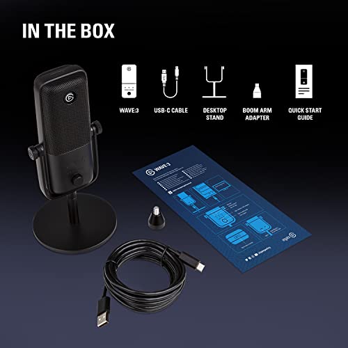 Elgato Wave:3 USB Condenser Microphone for Streaming - color: Black