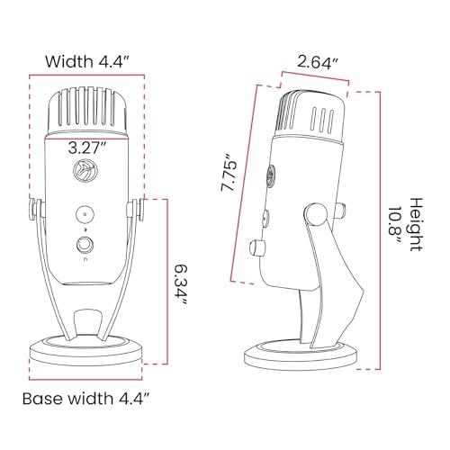Arozzi Colonna Professional USB Condenser Microphone for PC, Mac, Gaming, Recording, Streaming, Podcasting on PC, Desktop Mic with Multi Pick-up Patterns - Silver