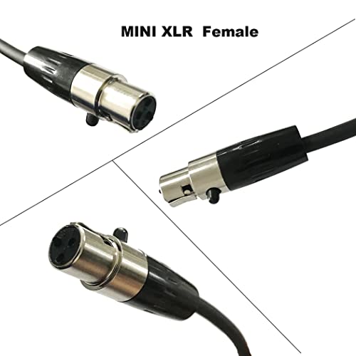 Seadream 1/4 inch Male to 3 Pin Mini XLR Female Electric Guitar bass Instrument Cable Wire Cord for akg Body Pocket Pack Mini XLR to 1/4" 6.35mm Cable(Black 5FT) - size: 5FT