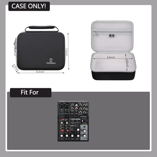 Tourmate Hard Storage Case for Yamaha AG06MK2 Mixer,Travel Case for AG06MK,Protective Hard Shell Portable Travel(Box for Sale) (AG06MK2, Black)