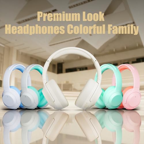 Upgraded Pro‑level Hybrid Active Noise Cancelling Headphones, HD Sound & Big Bass, 2X Softer Comfort, Long ANC Playtime, Wireless Over-Ear Bluetooth Headphones Perfect for Home Office|Travel|Pair - color: Light Yellow