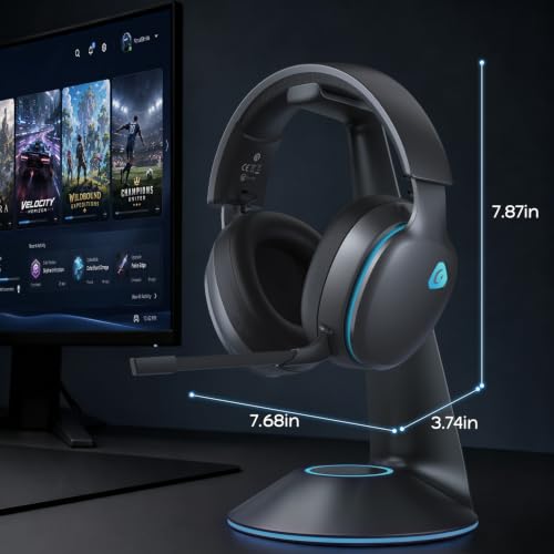 AOC 2.4GHz Wireless Gaming Headset for PS5, PS4, Switch, 45Hr, Space Gray | Bluetooth 6.0 Gaming Headphones with Noise Canceling Mic, 7.1 Virtual Surround, Great for Fortnite & Call of Duty/FPS Gamers - color: Space Gray