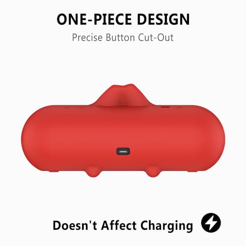 Geiomoo Silicone Case for Beats Pill (2024 Release) Speaker, Protective Portable Scratch Shock Resistant Cover (Red) - color: Red