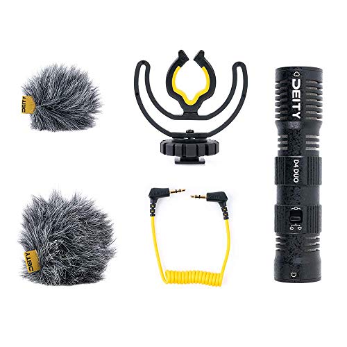 Deity V-Mic D4 Duo Dual Capsule Cardioid Microphone Camera-Mount Shotgun Mic Dual Mono/Stereo Recording Plug and Play with Rycote Shockmount for DSLR Camcorder Smartphone
