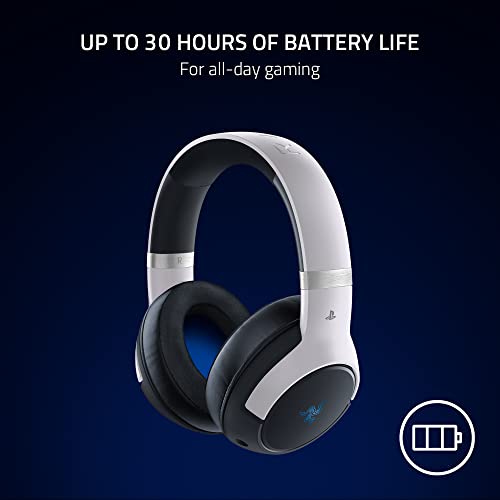 Razer Kaira Pro HyperSpeed Wireless Gaming Headset with Haptics for PlayStation 5 / PS5, PS4, PC, Mobile: Titanium 50mm Drivers - Hybrid Mic - Low Latency Bluetooth - 30 Hr Battery - White & Black - color: White/Black, style: Kaira Pro HyperSpeed