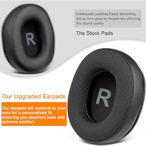 SOULWIT Earpads Replacement for OneOdio A70/A71 Over-Ear Headphones, Ear Pads Cushions with Durable Mesh Fabric, Noise Isolation Foam - A70 MF Black
