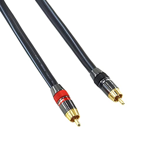 WJSTN 2Pack RCA to Banana Plug Speaker Cable Adapter, 1FT, 12AWG, 2 Count, Red+Black, Indoor, Male-to-Male, 15 Amps, 2 Pins, 3 Feet, Silicone Rubber Tinned OFC, Suitable for Audio and Video Components - size: 1 foot