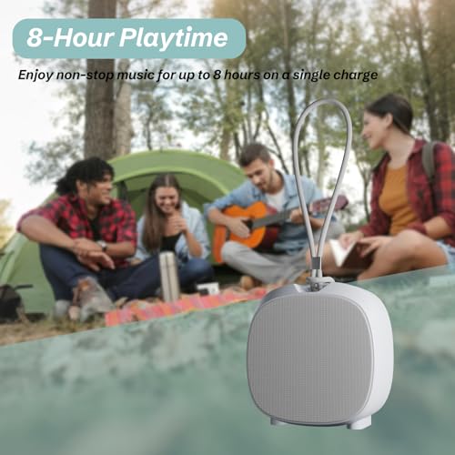 PEICHENG Speaker, Small Portable Bluetooth Wireless IPX5 Waterproof Shower Speaker,Loud Stereo Sound Deep Bass,Dual Pairing, RGB Lights,Long Playtime for Outdoor Party, Great Gift,1PC (White) - color: White